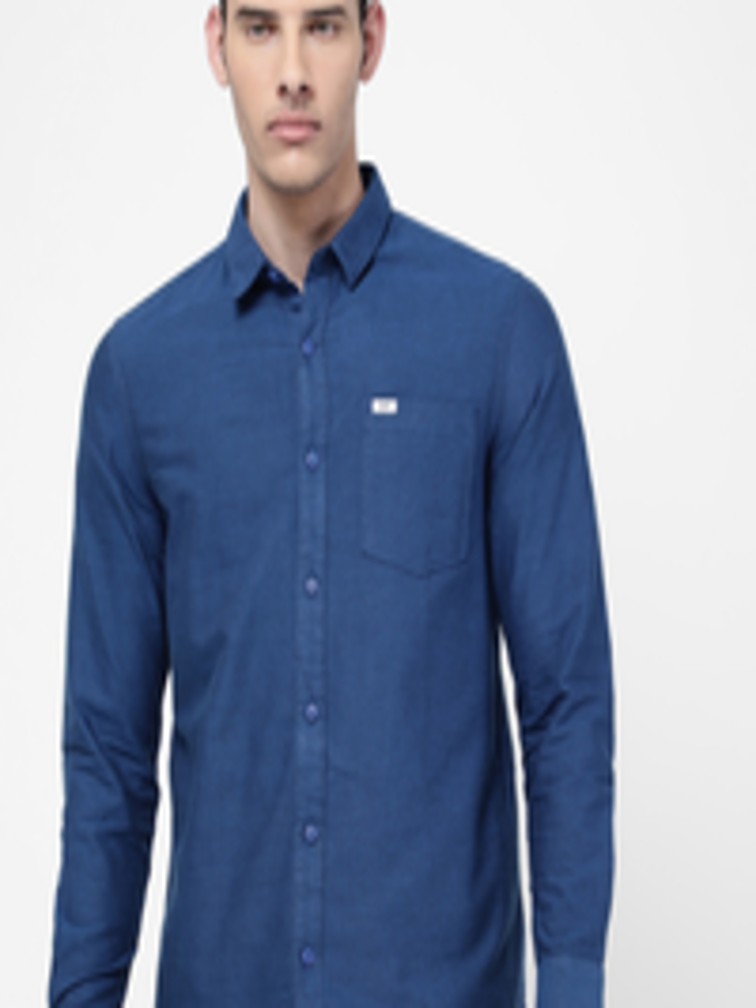 Buy Lee Men Blue Slim Fit Cotton Casual Shirt - Shirts for Men 18010026 ...