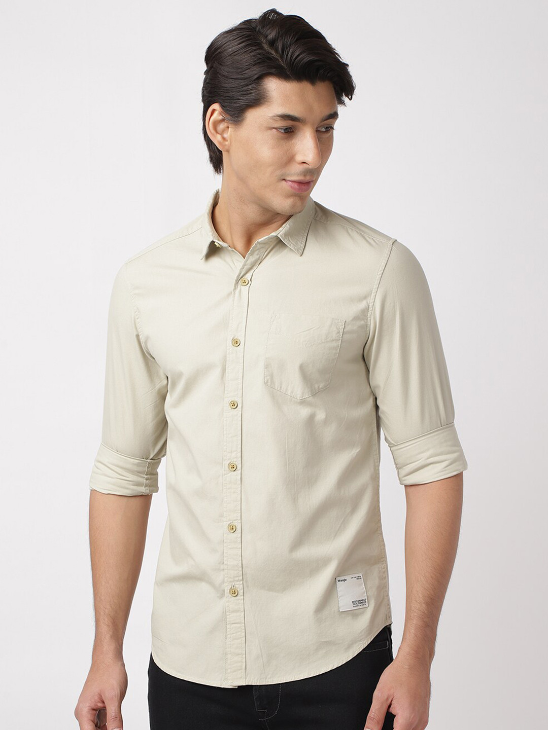 Buy Wrangler Men Grey Slim Fit Casual Shirt Shirts for Men 18010152