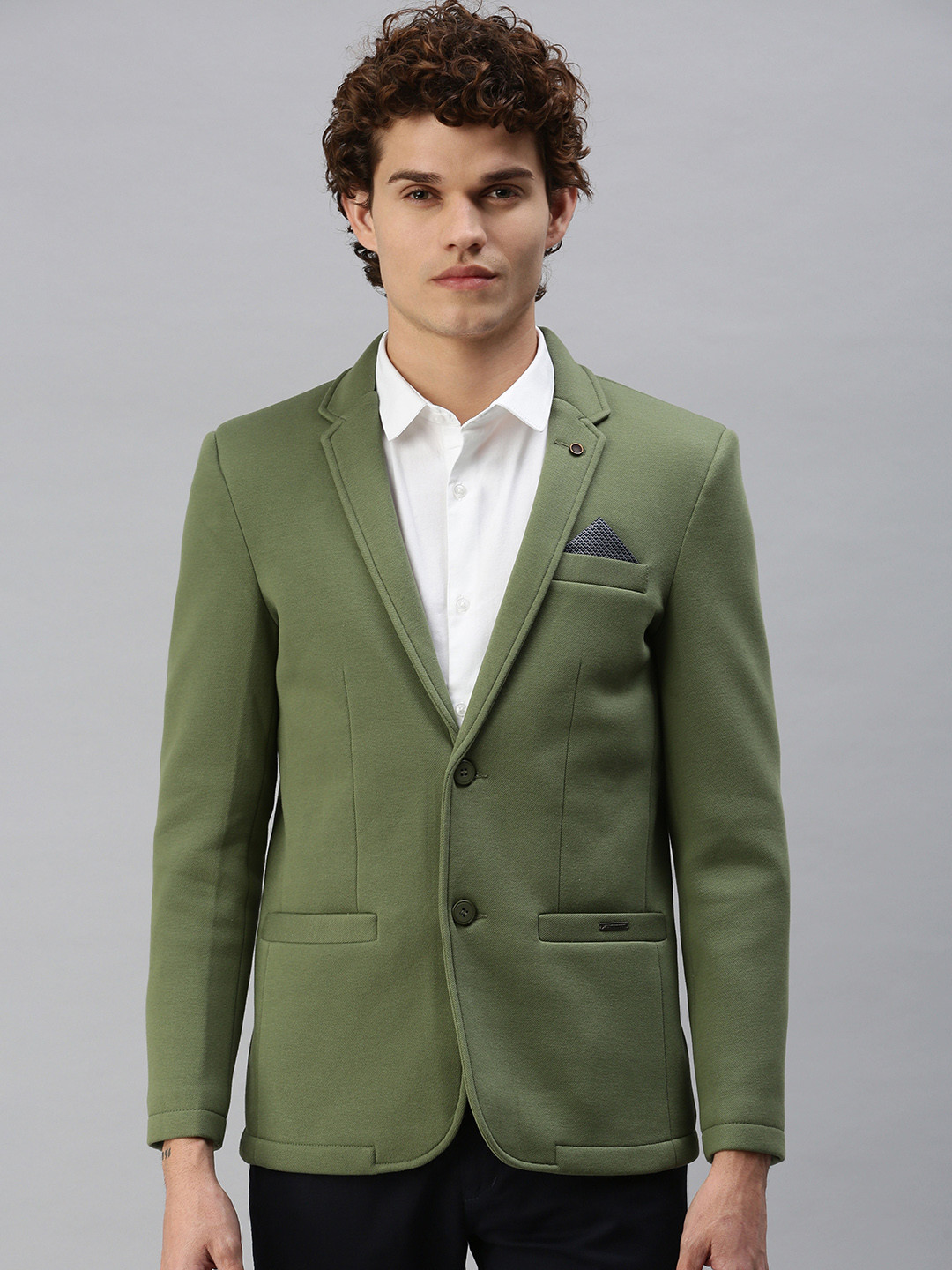 Men's Green Single-Breasted Blazer