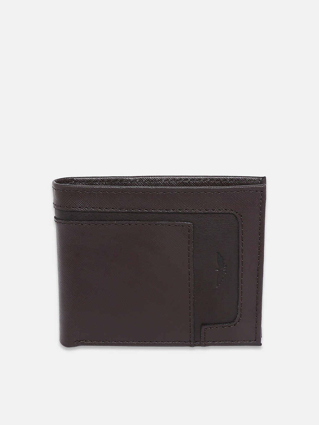 Buy Park Avenue Men Black & Brown Textured Leather Two Fold Wallet