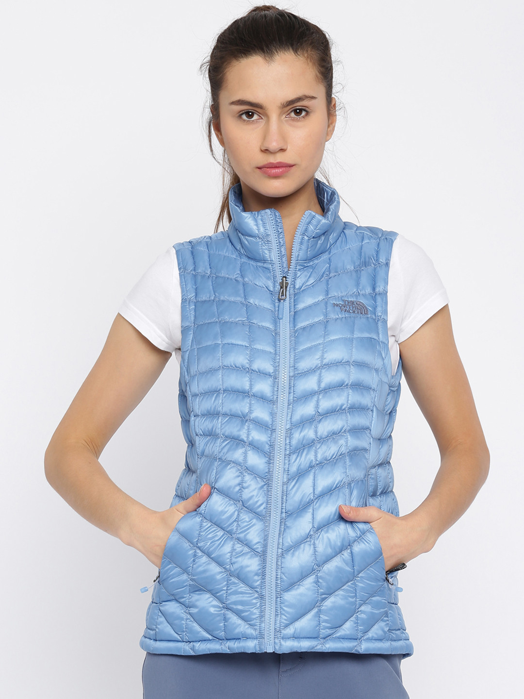 Buy The North Face Blue Asian Fit Sleeveless Quilted Jacket Jackets
