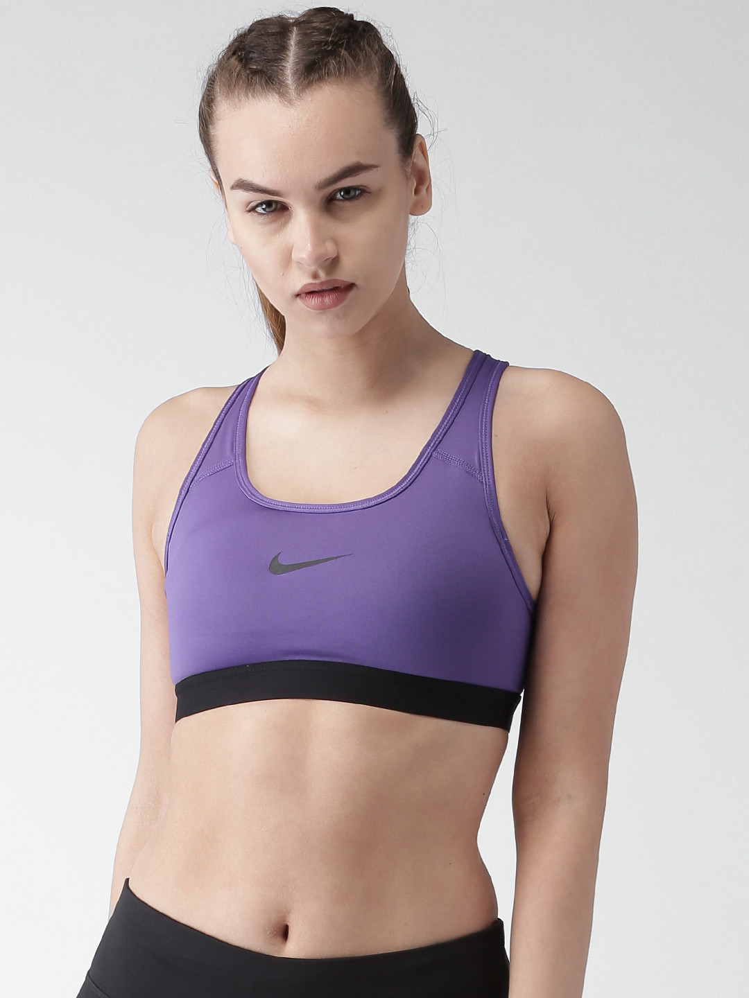 Buy Nike Purple AS Classic Solid Non Wired Lightly Padded Training