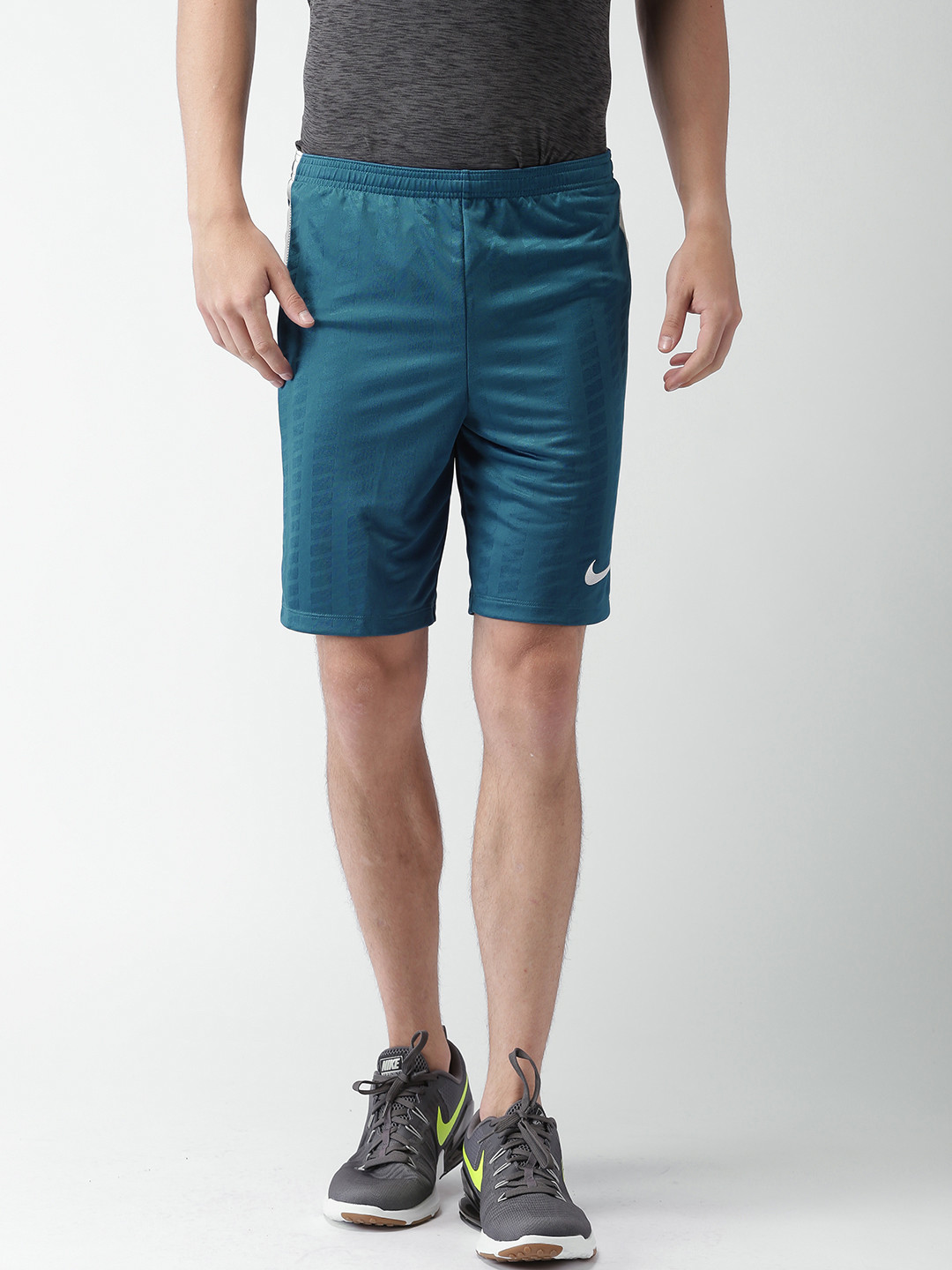 Buy Nike Men Blue AS ACDMY JAQ K Self Design Sports Shorts Shorts for
