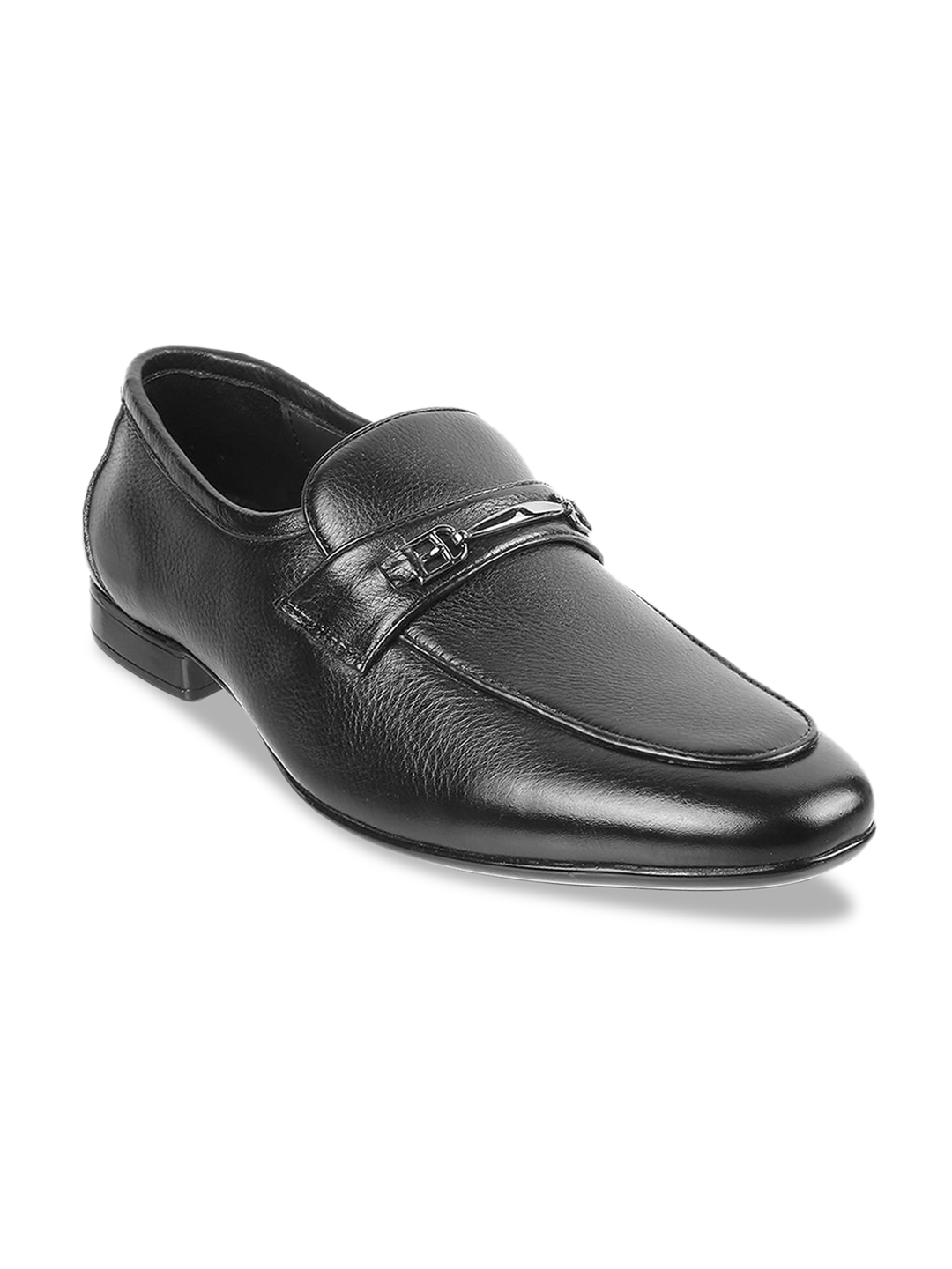 Buy Metro Men Black Solid Leather Formal Slip Ons Shoes Formal Shoes For Men 18030858 Myntra 6699