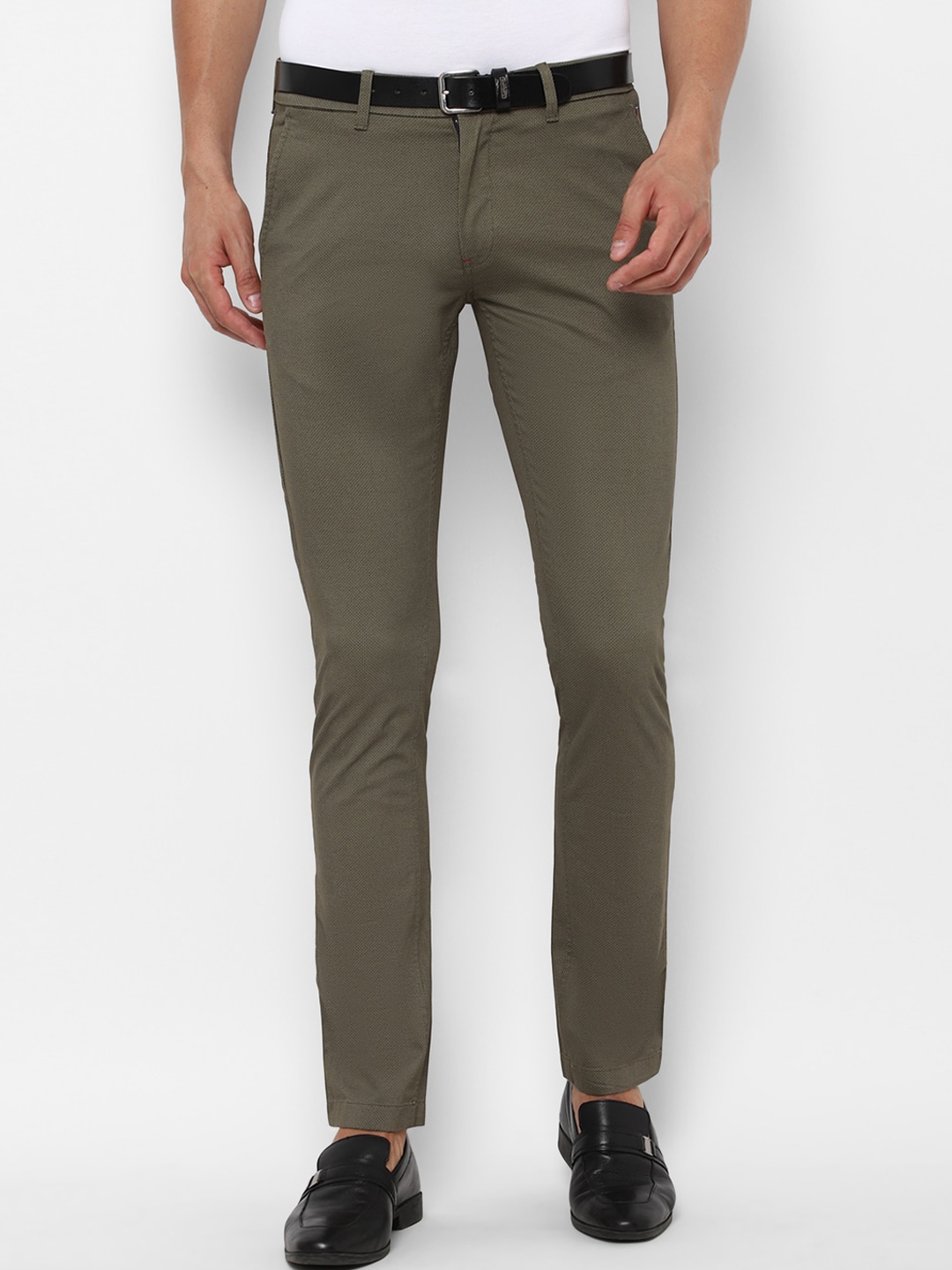 Buy Louis Philippe Sport Men Olive Green Slim Fit Trousers - Trousers ...