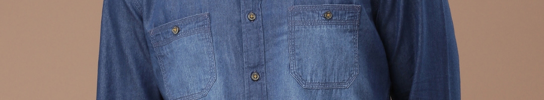 Buy Louis Philippe Jeans Men Blue Union Slim Fit Denim Casual Shirt ...