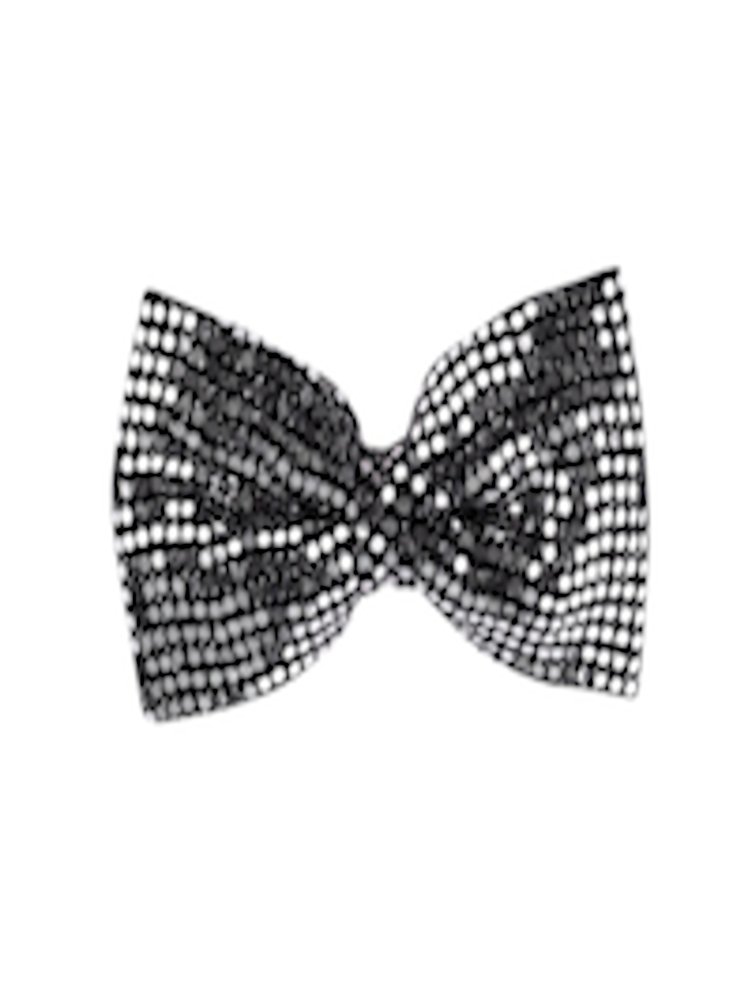 Buy The Tie Hub Men Silver Toned Embellished Disco Bow Tie - Ties for ...
