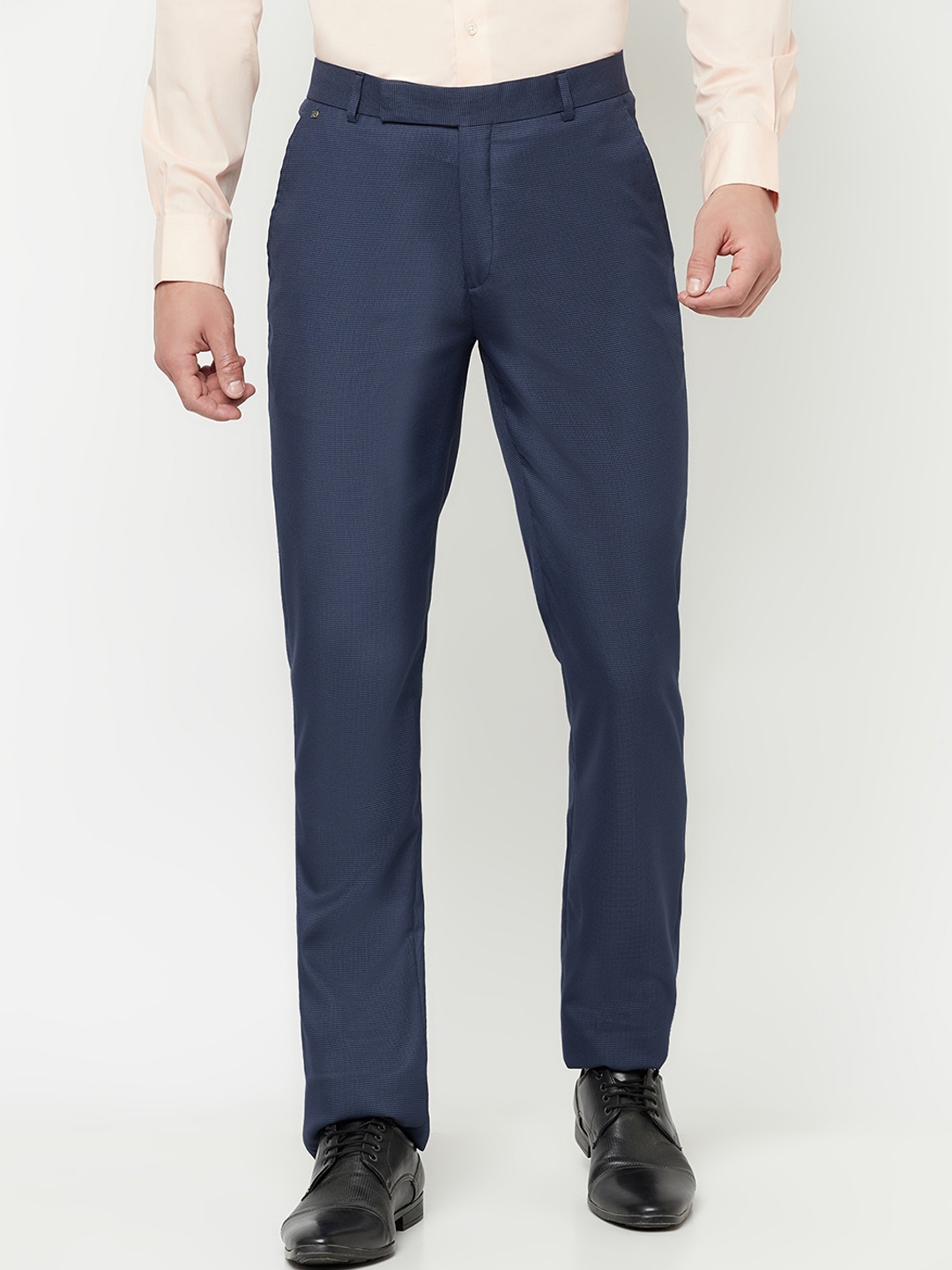 Buy Cantabil Men Navy Blue Formal Trousers - Trousers for Men 18036470 ...