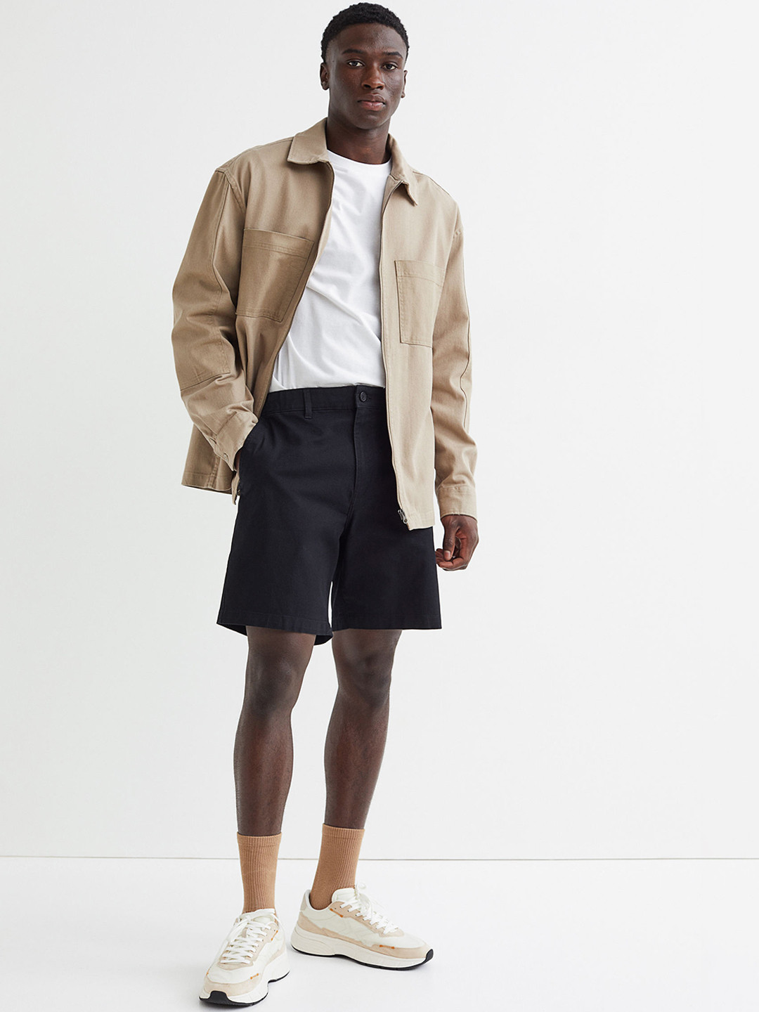 Buy H&M Men Black Regular Fit Cotton Chino Shorts Shorts for Men 18037576 Myntra