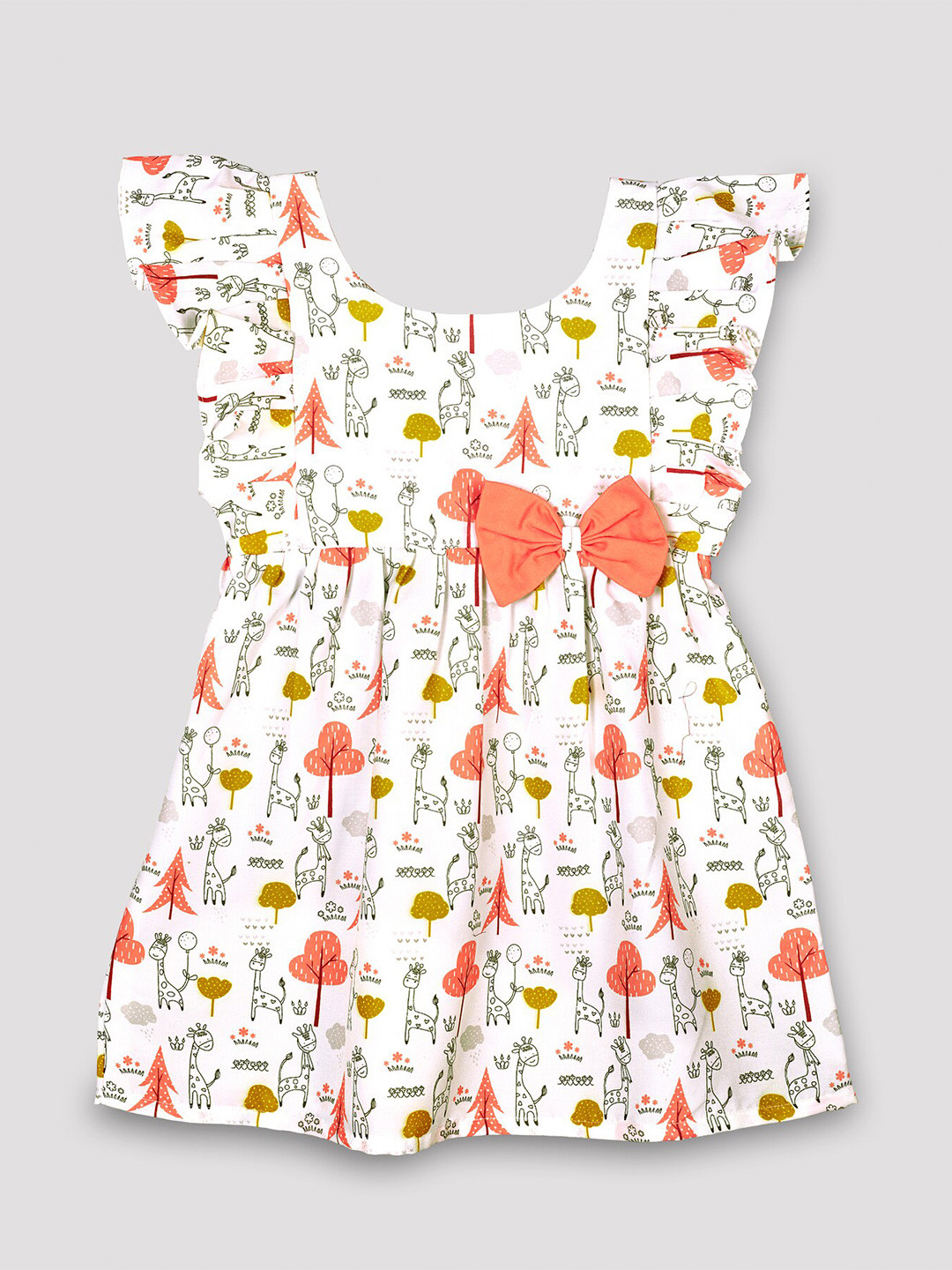 Buy Touch Trends Girls Orange & White Dress Dresses for Girls