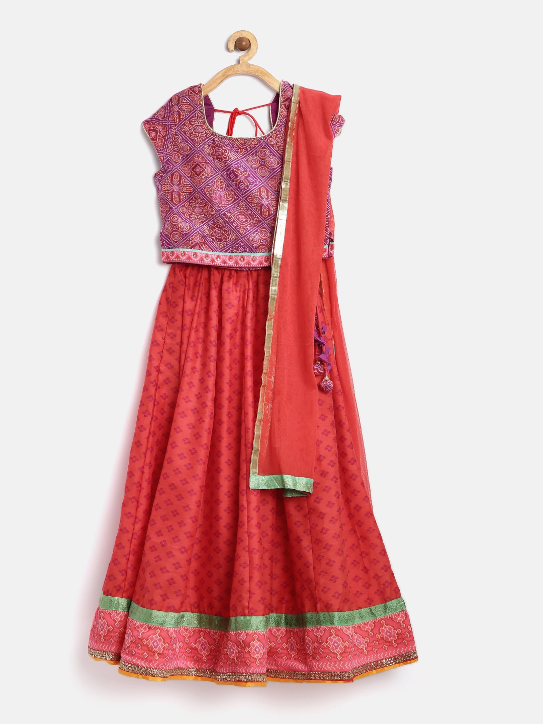 bandhani lehenga myntra