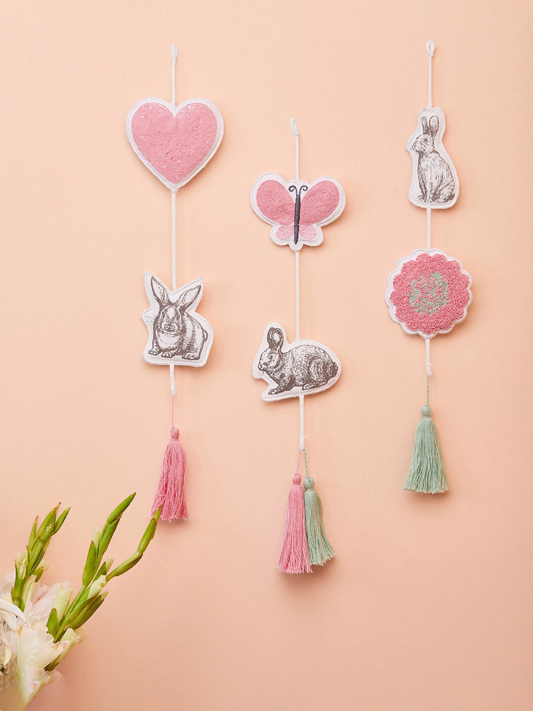 Buy MiArcus Kids Pink & White Nursery Wall Hangings Wall Decor for