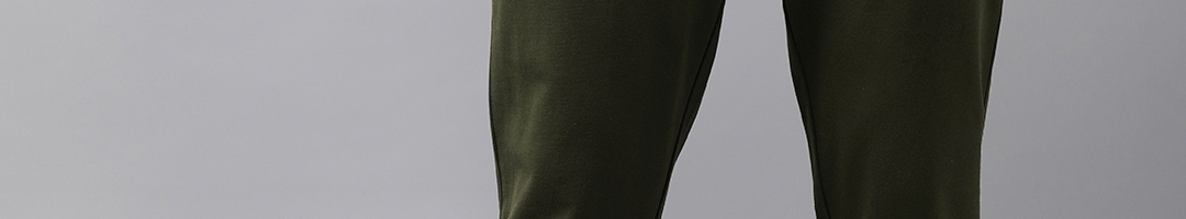 Buy Van Heusen ACADEMY Men Olive Green Brand Logo Printed Slim Fit Pure ...