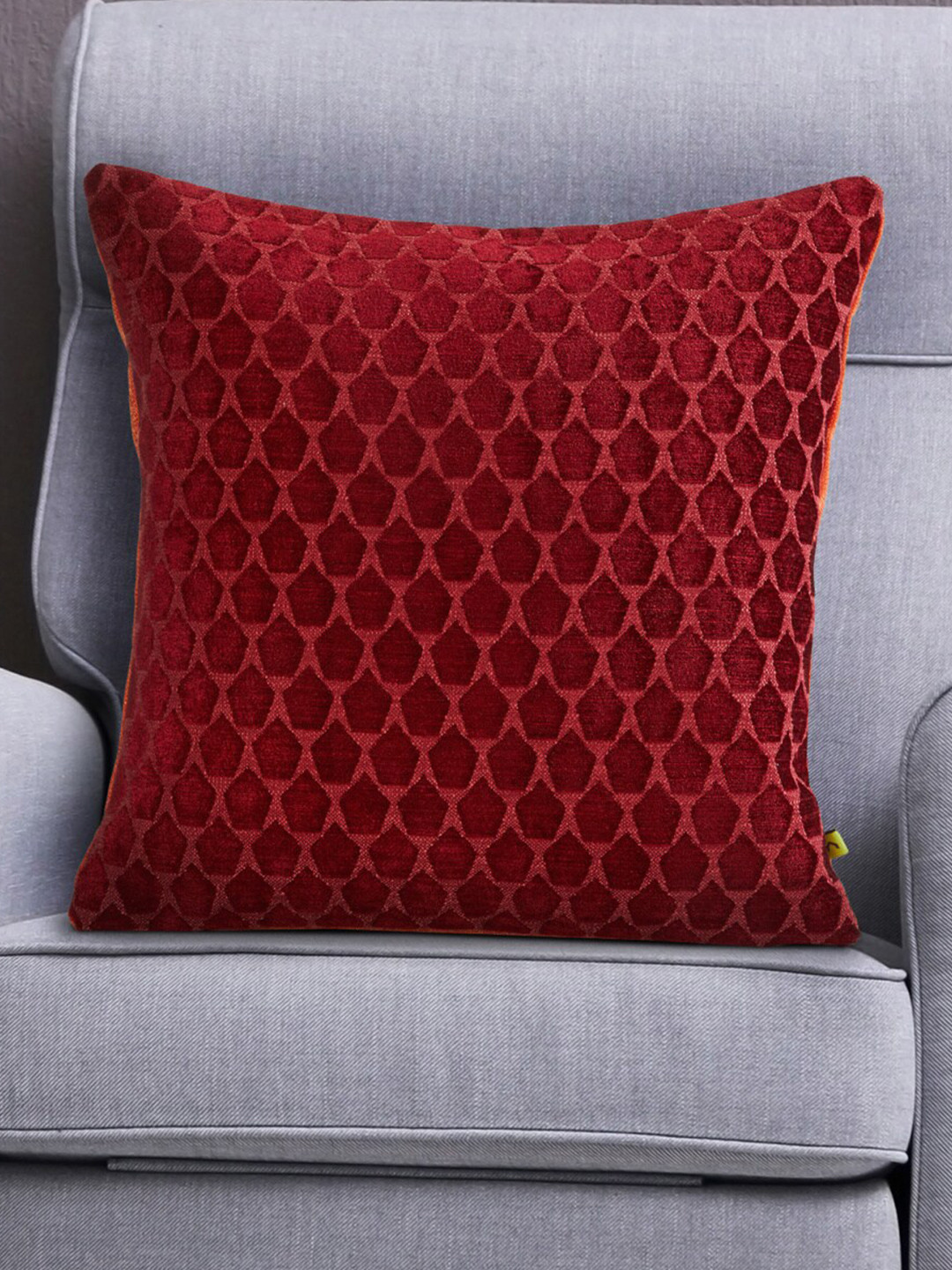 Buy Home Centre Red & Orange Printed Square Cushion Covers Cushion