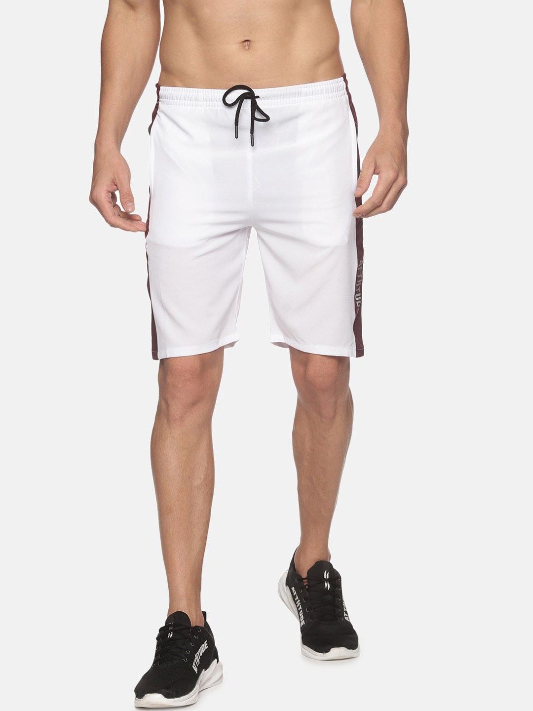Buy ATTIITUDE Men White Low Rise Slim Fit Sports Shorts Shorts for