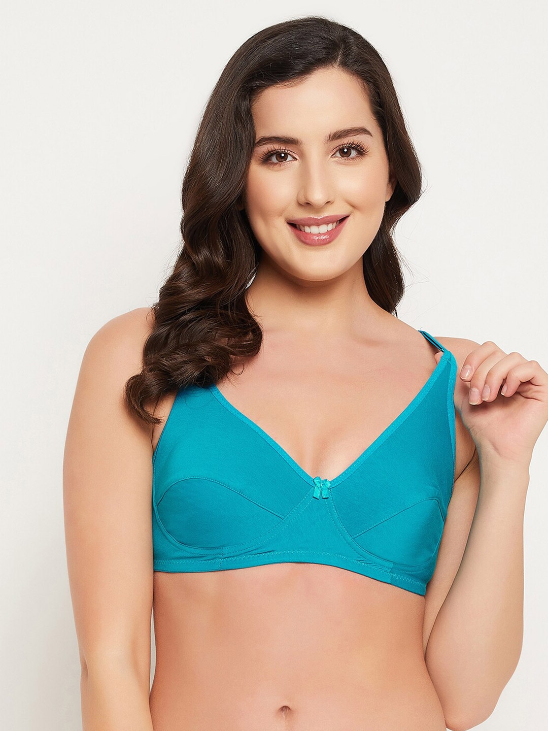 Buy Clovia Turquoise Blue Bra Non Padded Non Wired Full Cup Bra For