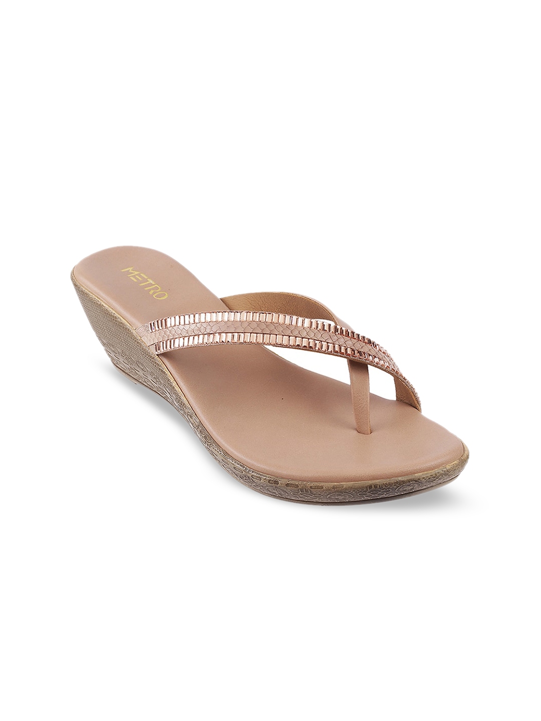 Buy Metro Tan Embellished Wedge Sandals Heels for Women 18048814 Myntra