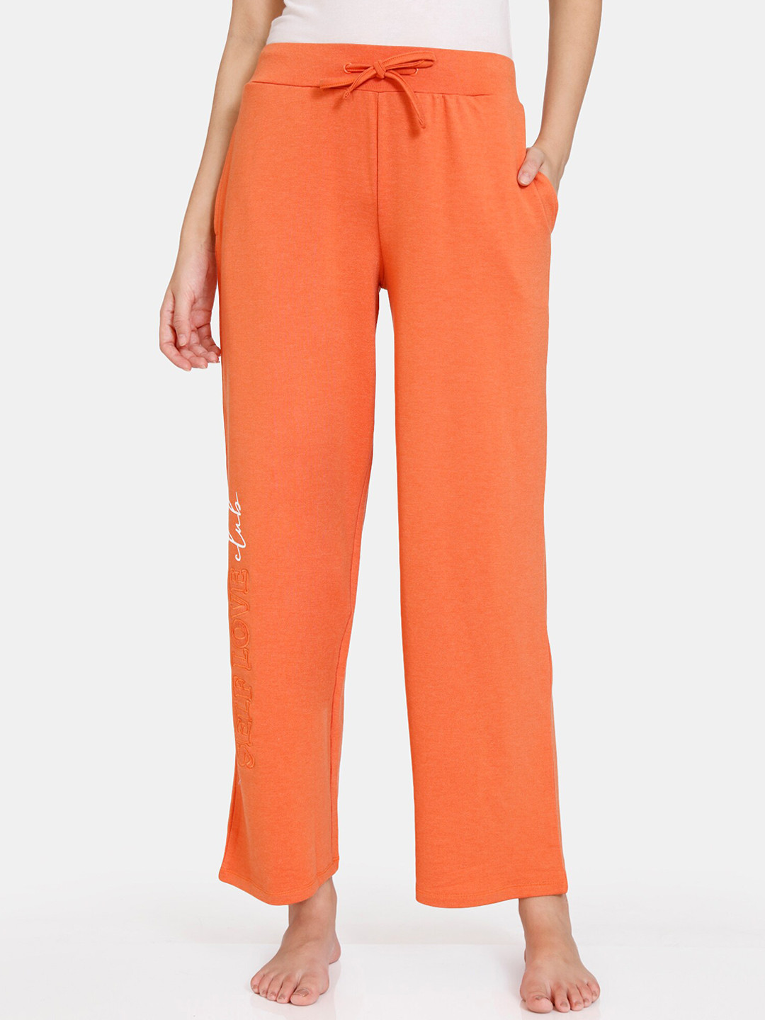 Buy Zivame Women Orange Solid Lounge Pant Lounge Pants for Women