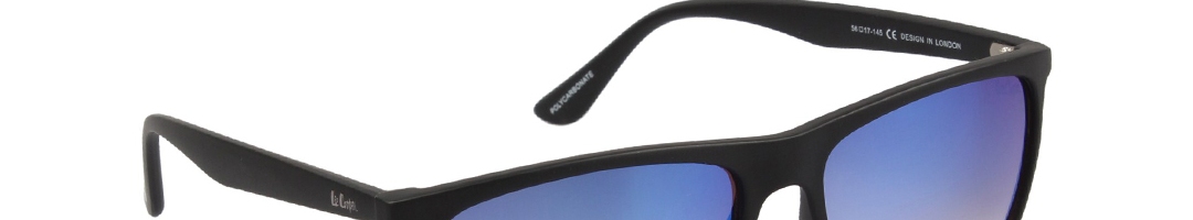 Buy Lee Cooper Men Mirrored Lens & Black Square Sunglasses With UV ...