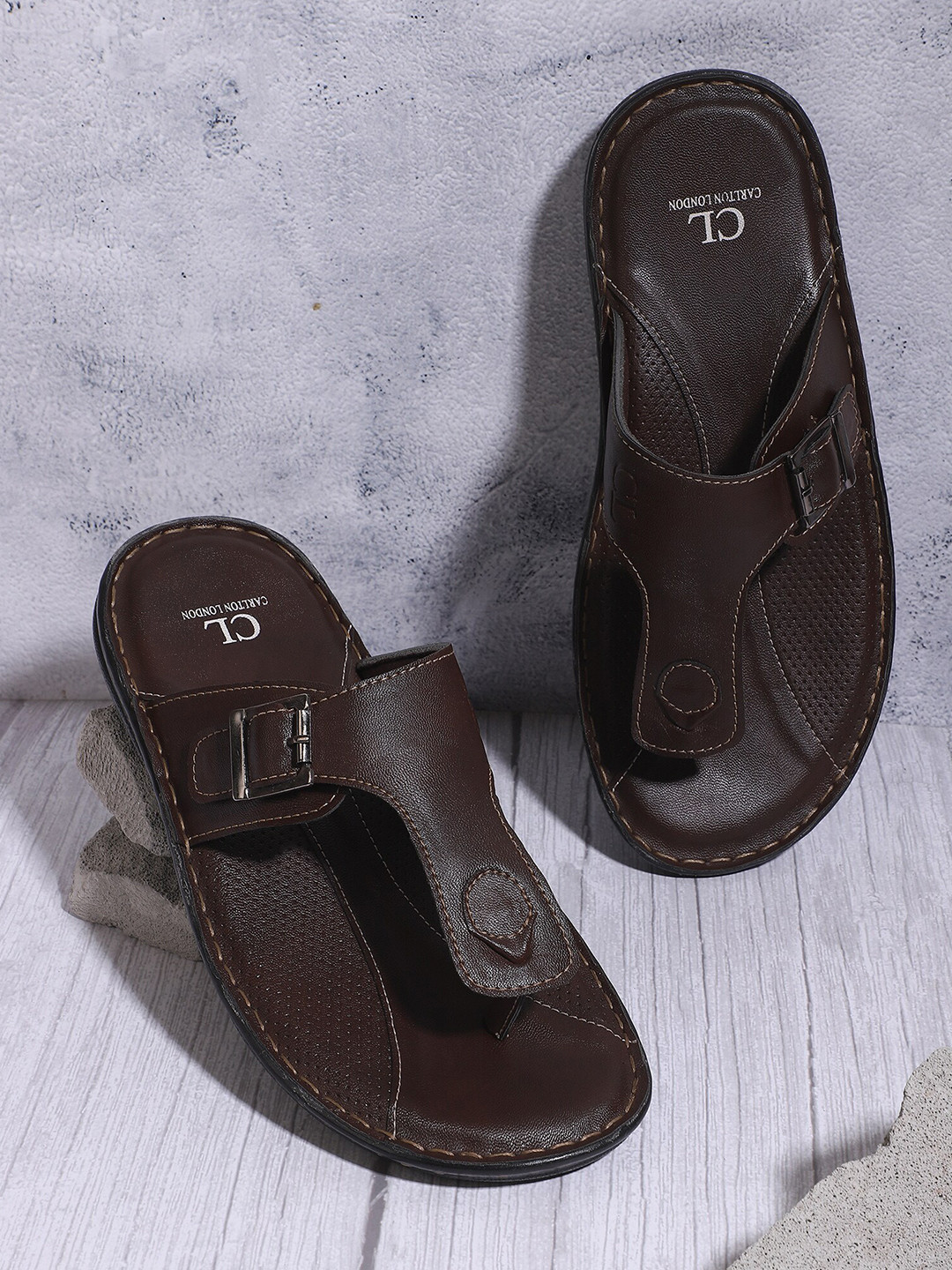 Buy Carlton London Men Brown Comfort Sandals Sandals for Men 18062924 Myntra