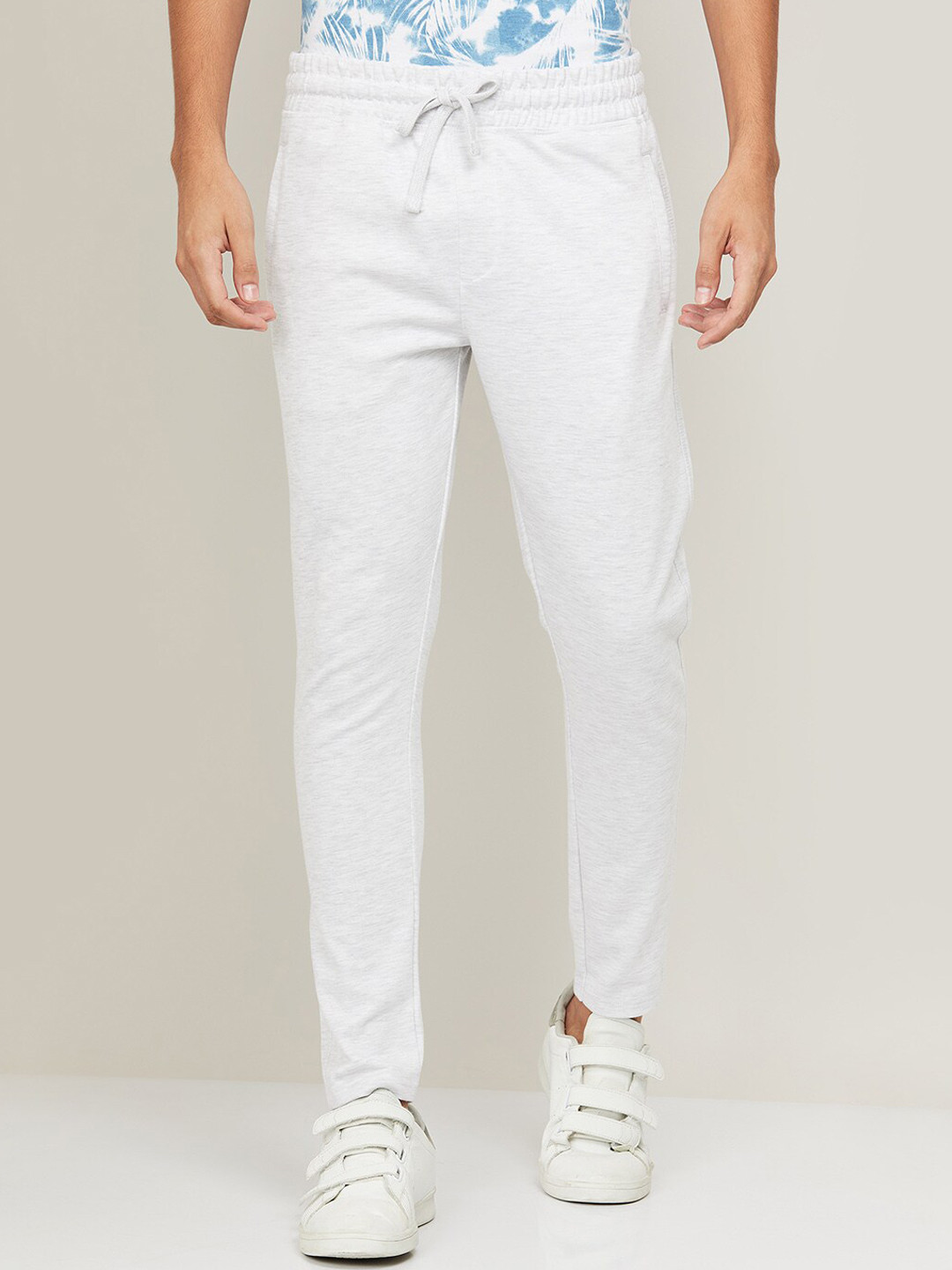 Buy Fame Forever By Lifestyle Men White Solid Cotton Track Pants