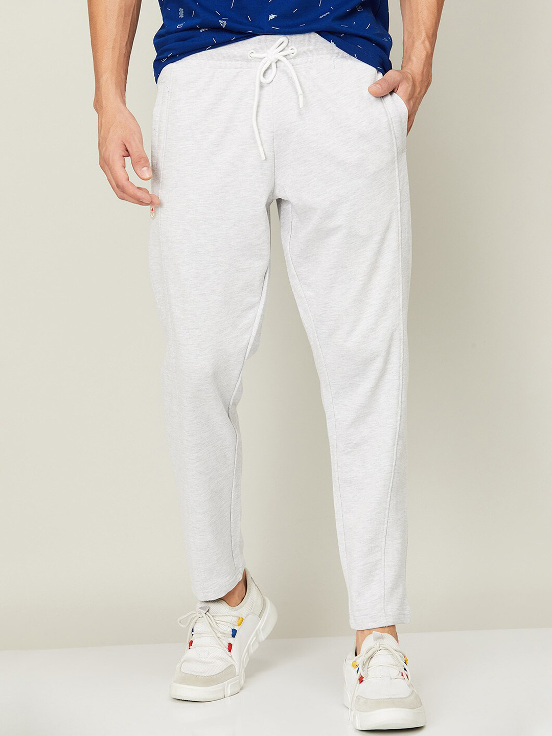 Buy Kappa Men Grey Melange Solid Track Pants Track Pants for Men