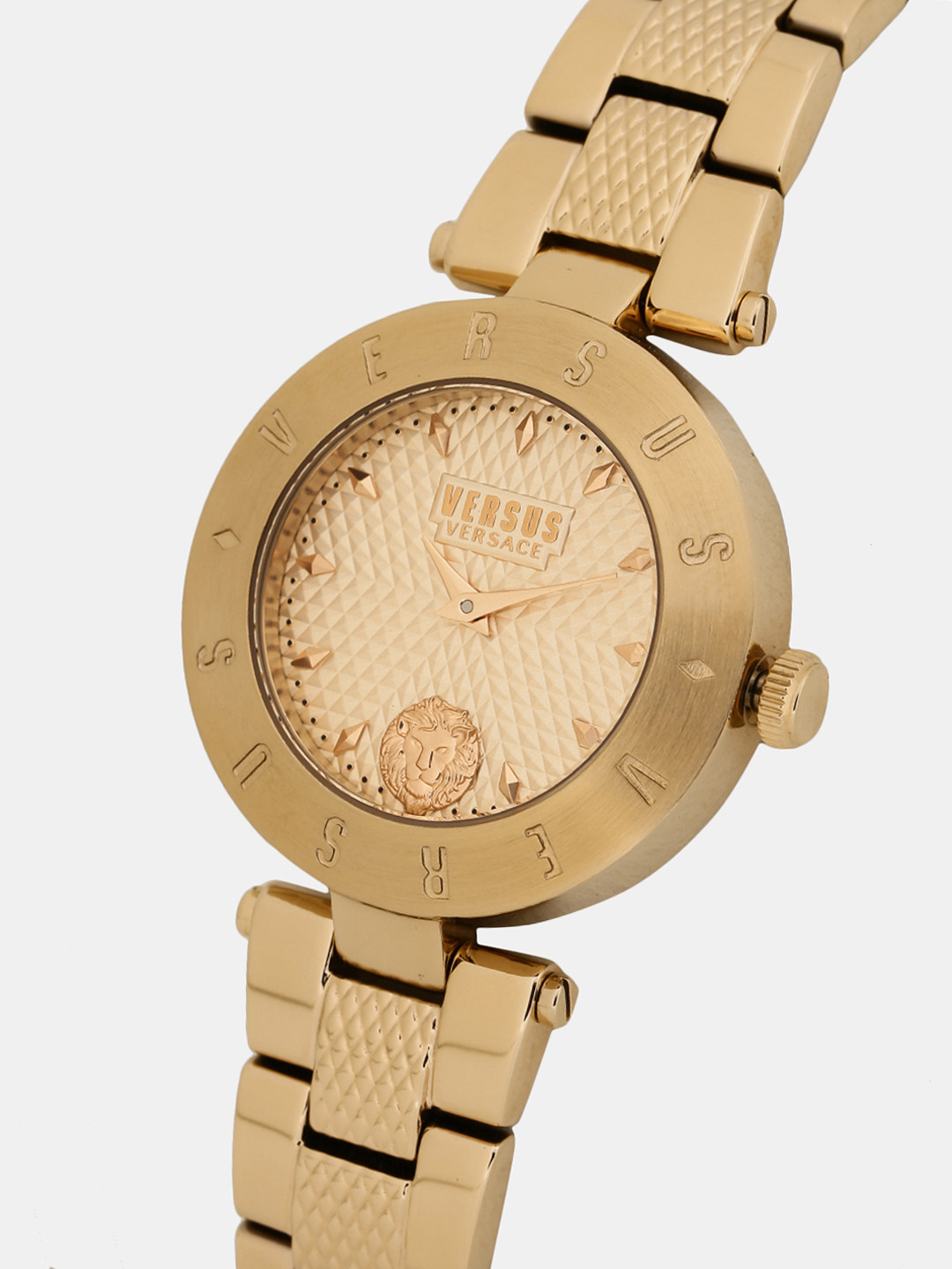 Buy Versus By Versace Women Rose Gold Toned Textured Analogue Watch