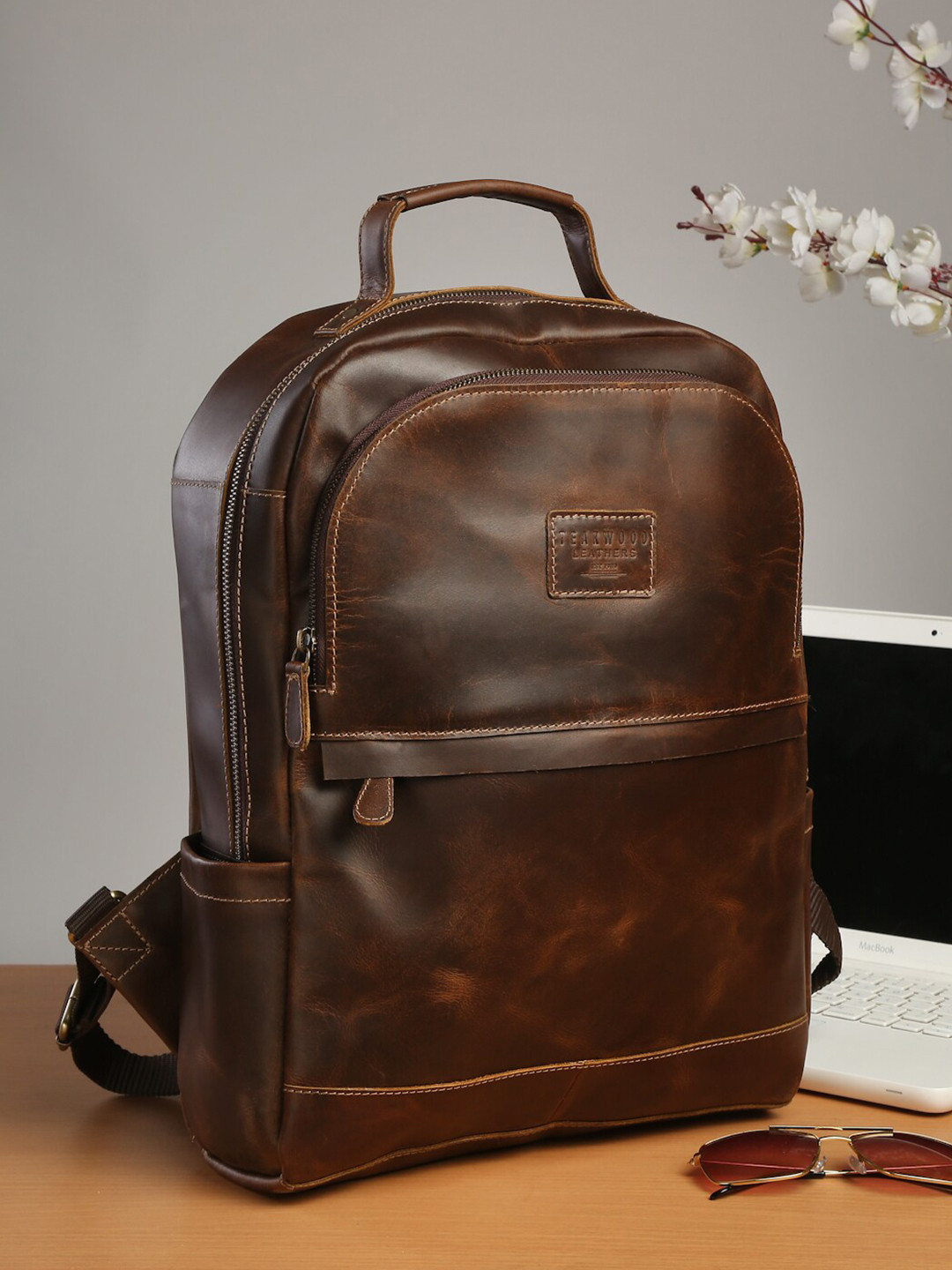Buy Teakwood Leathers Brown Leather Backpack Backpacks for Unisex
