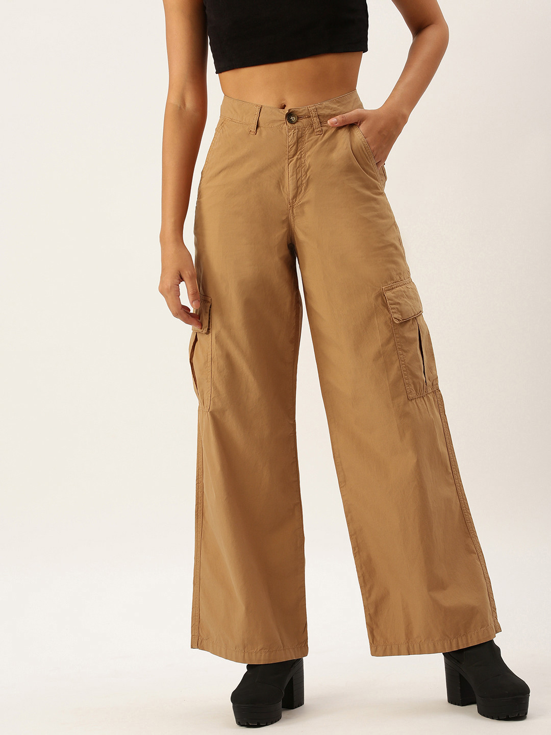 Buy FOREVER 21 Women Brown Trousers - Trousers for Women 18068652 | Myntra