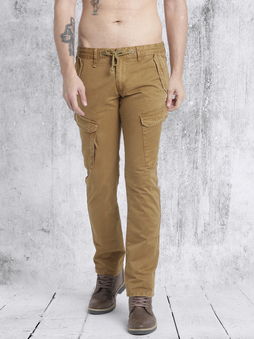 brown cargos mens