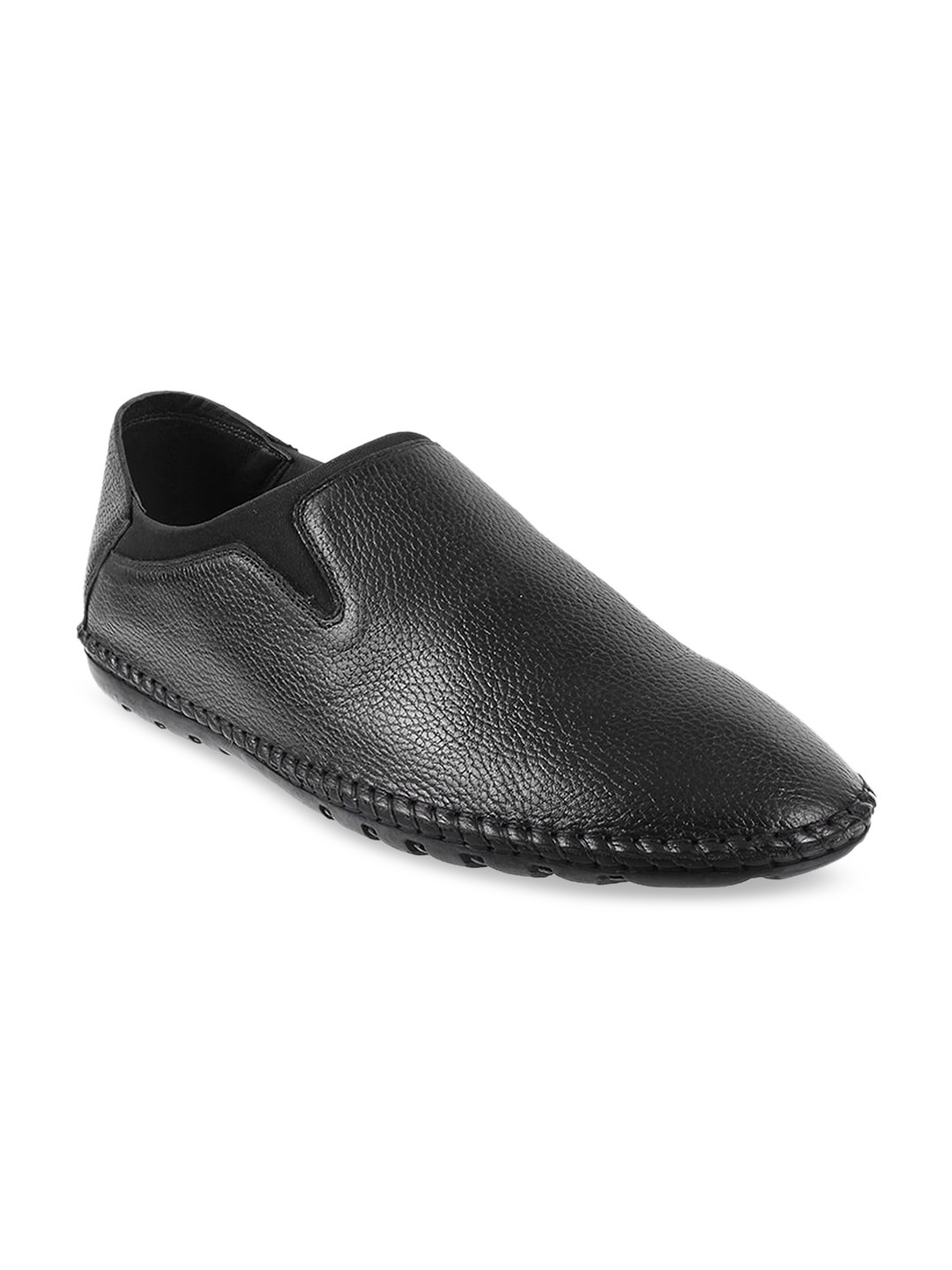 Buy Metro Men Black Leather Slip On Sneakers Casual Shoes for Men