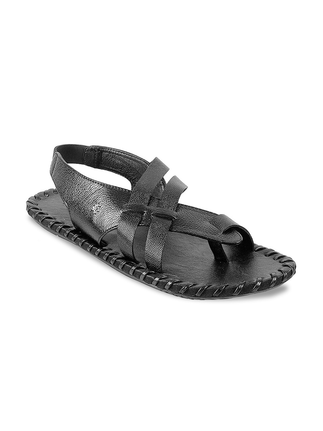 Buy Metro Men Black Ethnic Leather Comfort Sandals Sandals for Men