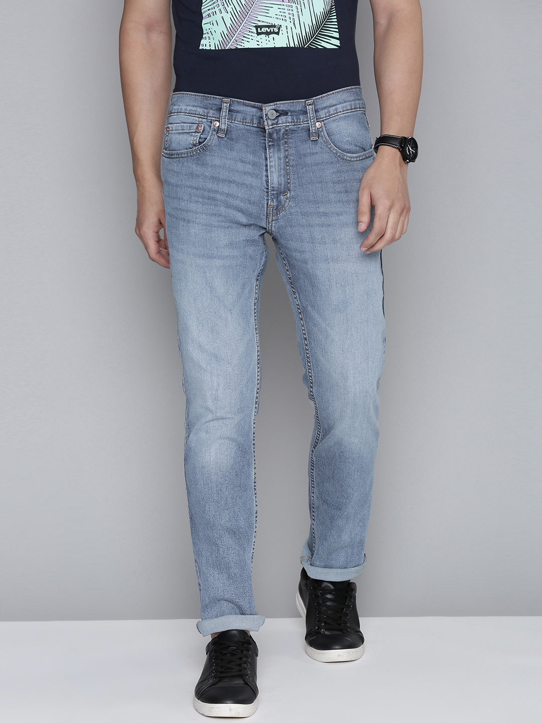 Buy Levis Men Blue 511 Slim Fit Heavy Fade Stretchable Jeans - Jeans ...