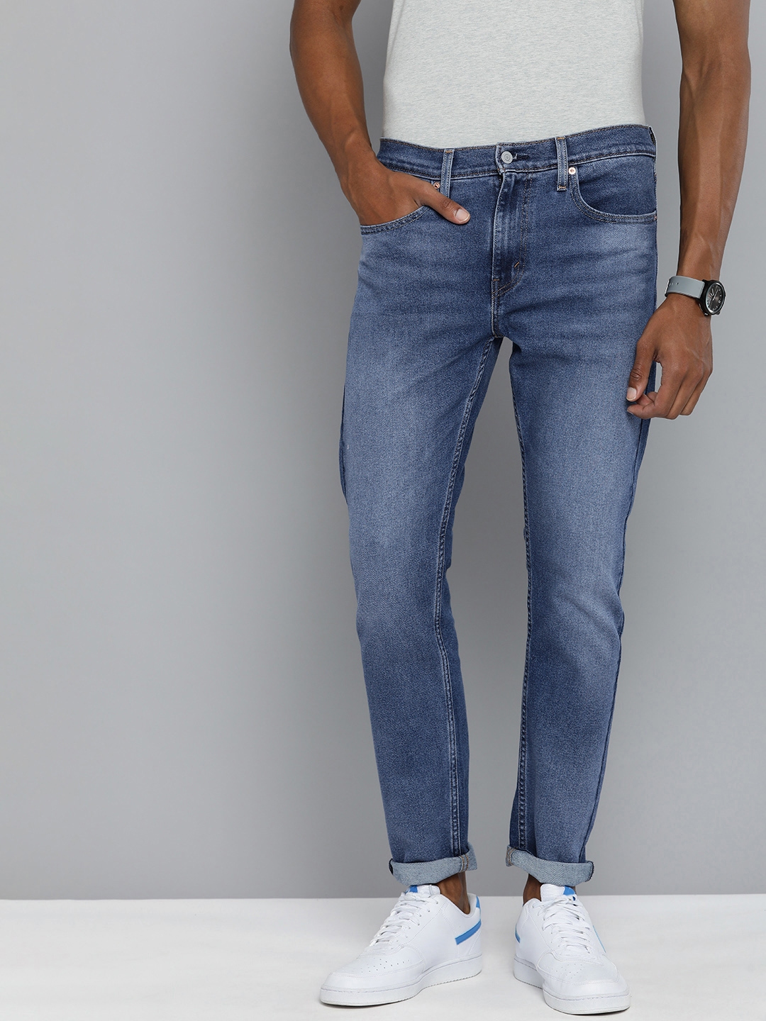 Buy Levis Men Blue 512 Slim Fit Mid Rise Light Fade Stretchable Jeans Jeans For Men 18074830 