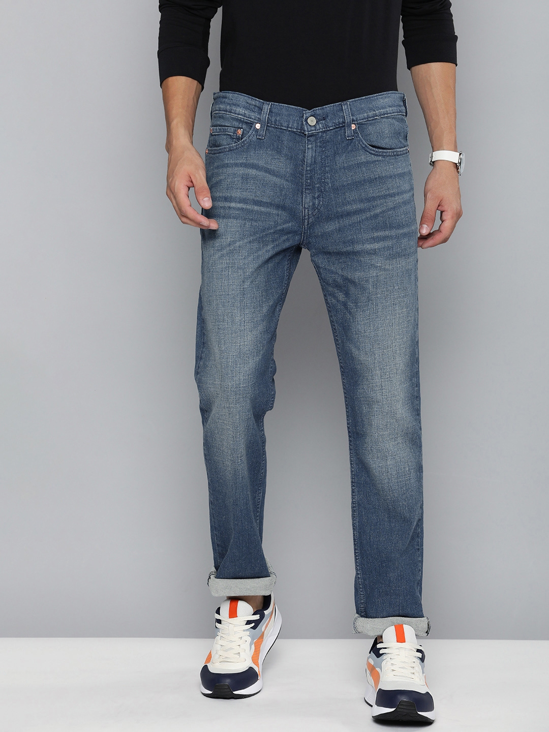 Buy Levis Men Blue Slim Fit Heavy Fade Stretchable Jeans - Jeans for ...