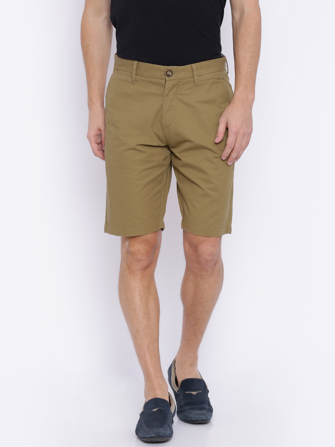 Buy U.S. Polo Assn. Men Khaki Solid Slim Fit Chino Shorts Shorts for