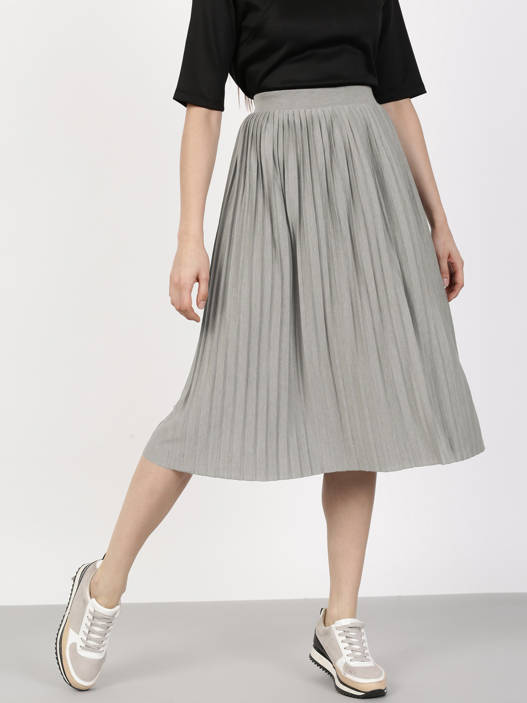 Buy Ether Grey A Line Midi Skirt Skirts for Women 1807969 Myntra