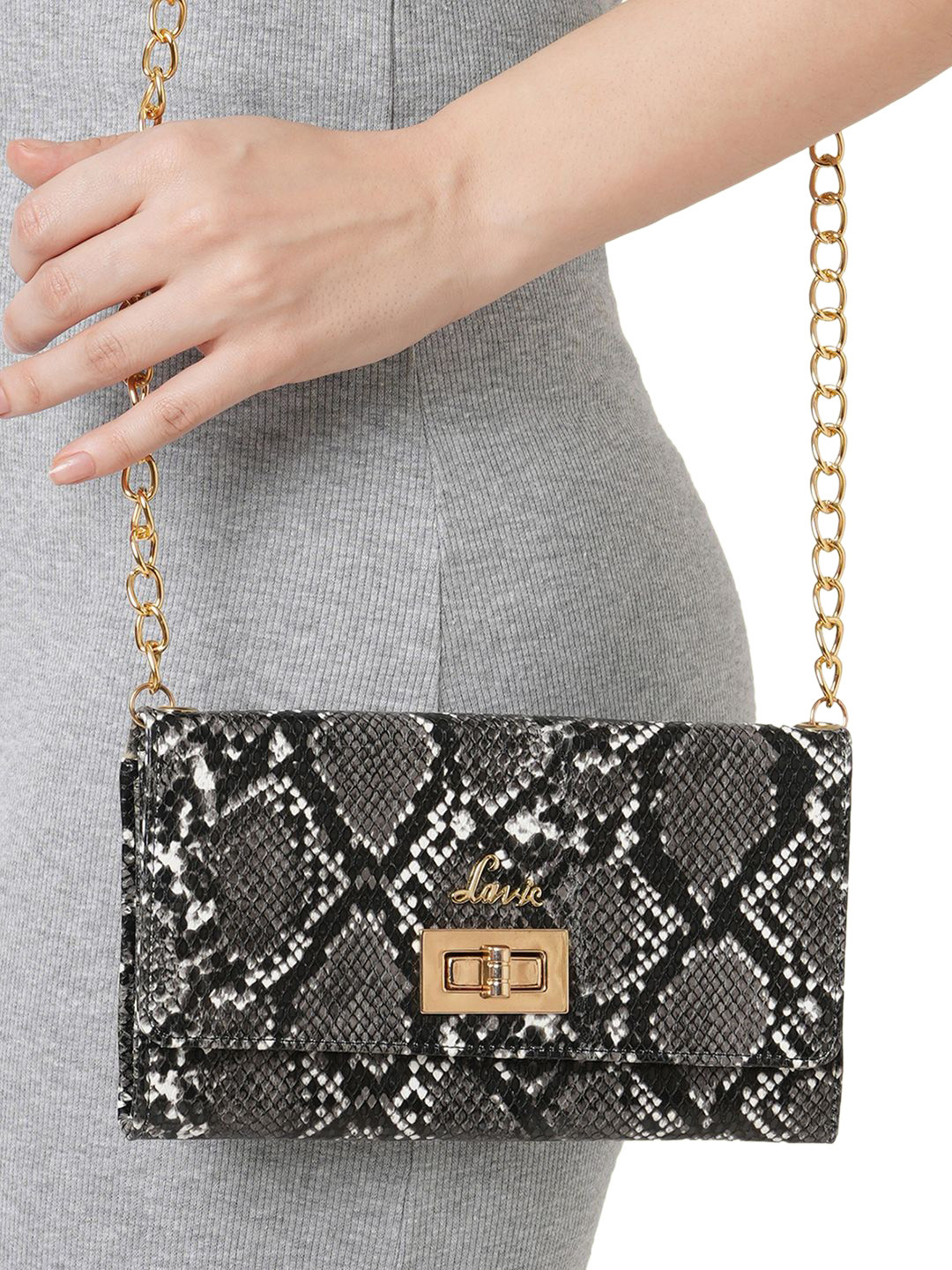 Borsa A Tracolla Donna Con Catena Oro ADISA SL5090 - Borsea A Sling Trapuntata In Pelle Sintetica Per Ragazze