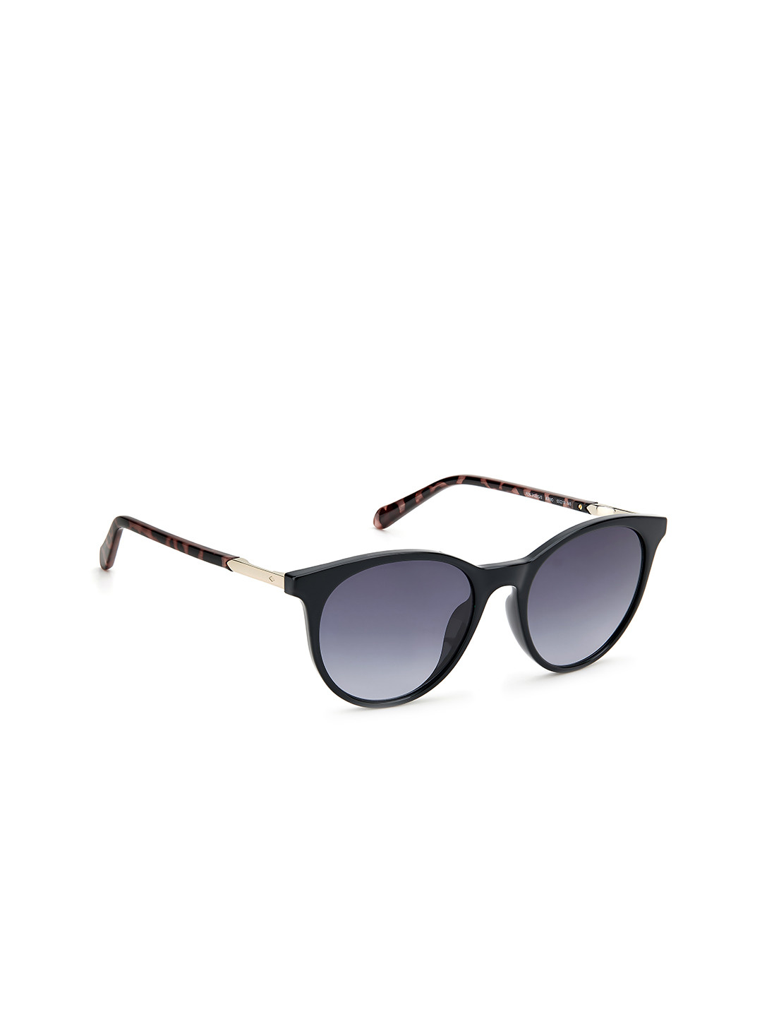 Buy Fossil Women Grey Lens & Black Round Sunglasses With UV Protected