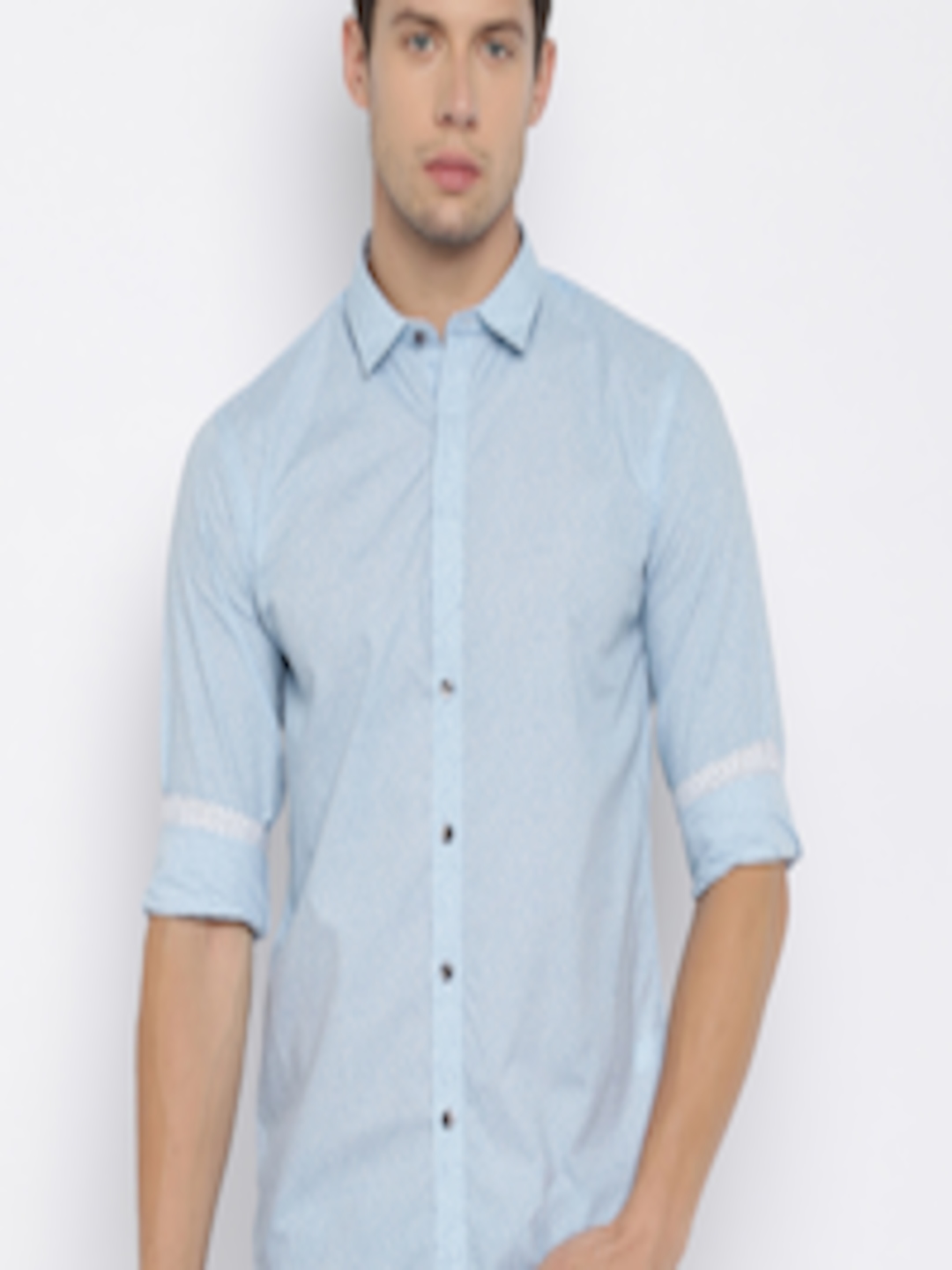 Buy Flying Machine Blue Slim Fit Printed Casual Shirt - Shirts for Men ...