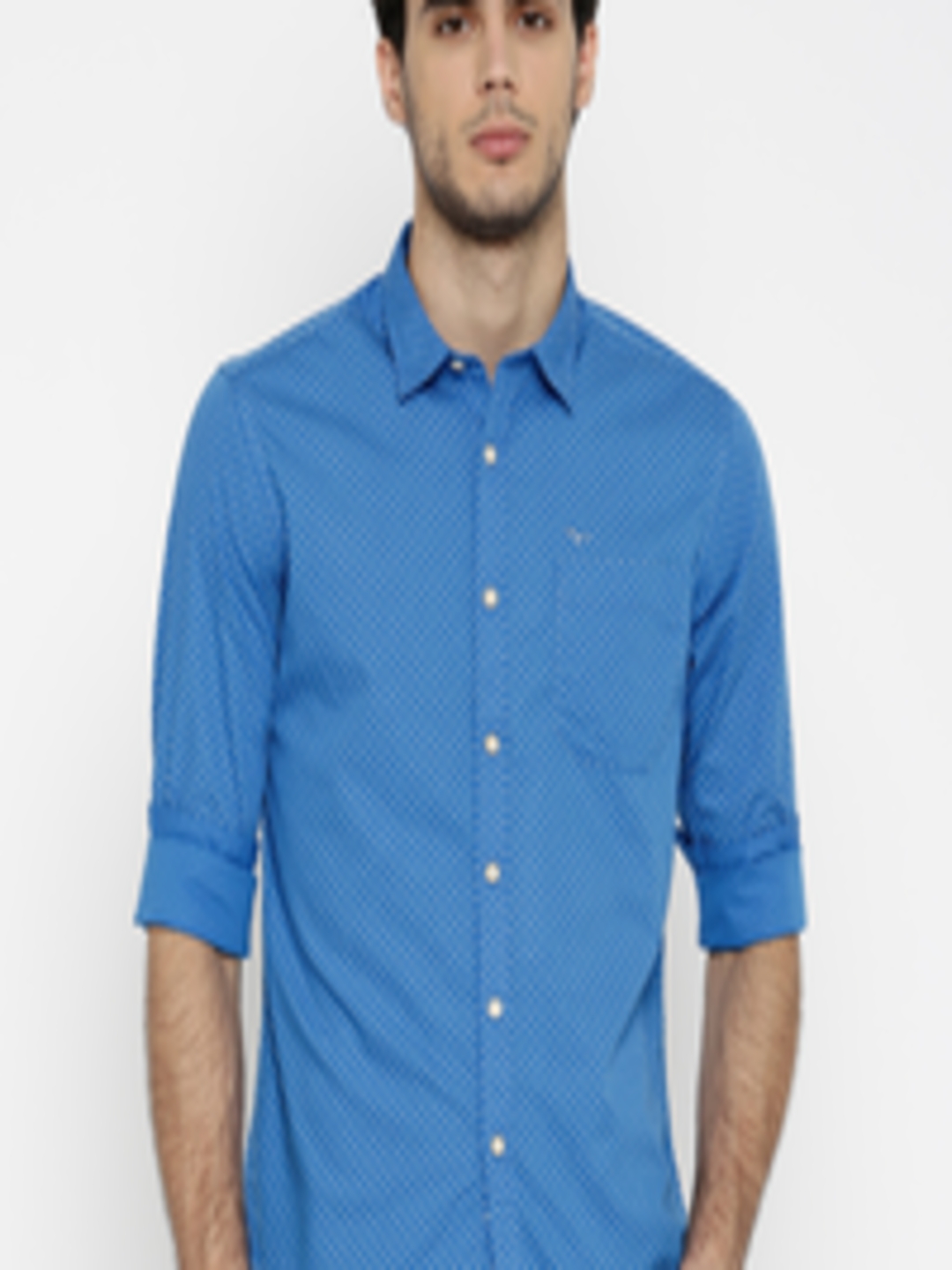 Buy Flying Machine Men Blue Printed Casual Shirt - Shirts for Men ...