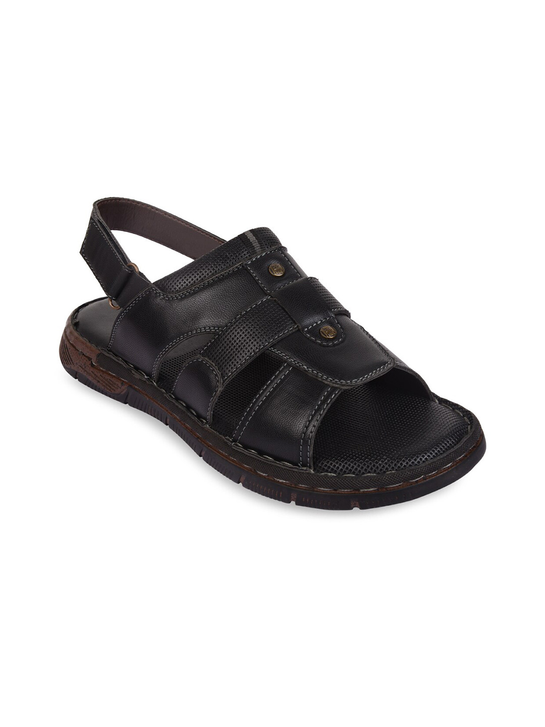 Buy Regal Men Black Leather Comfort Sandals Sandals for Men 18091582