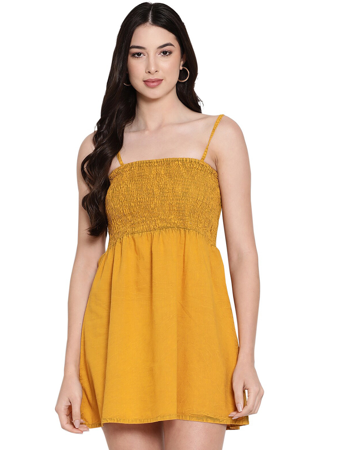 Buy Aawari Mustard Yellow Mini Dress Dresses for Women 18099832 Myntra