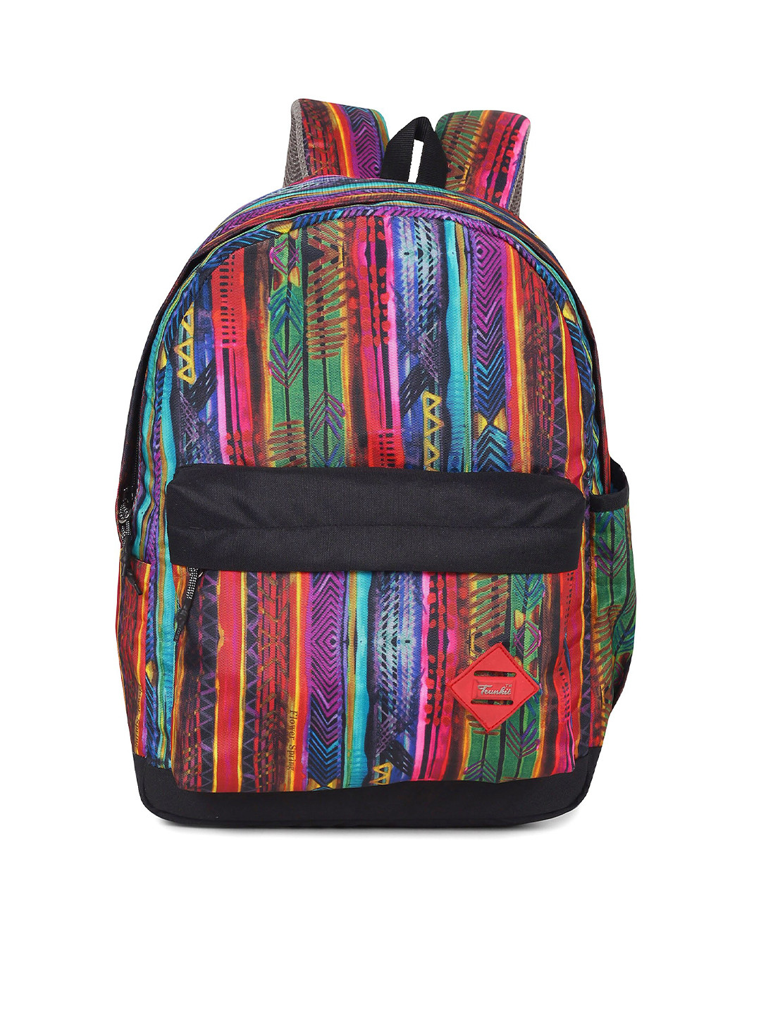 Buy TRUNKIT Unisex Black & Red Graphic Backpack Backpacks for Unisex
