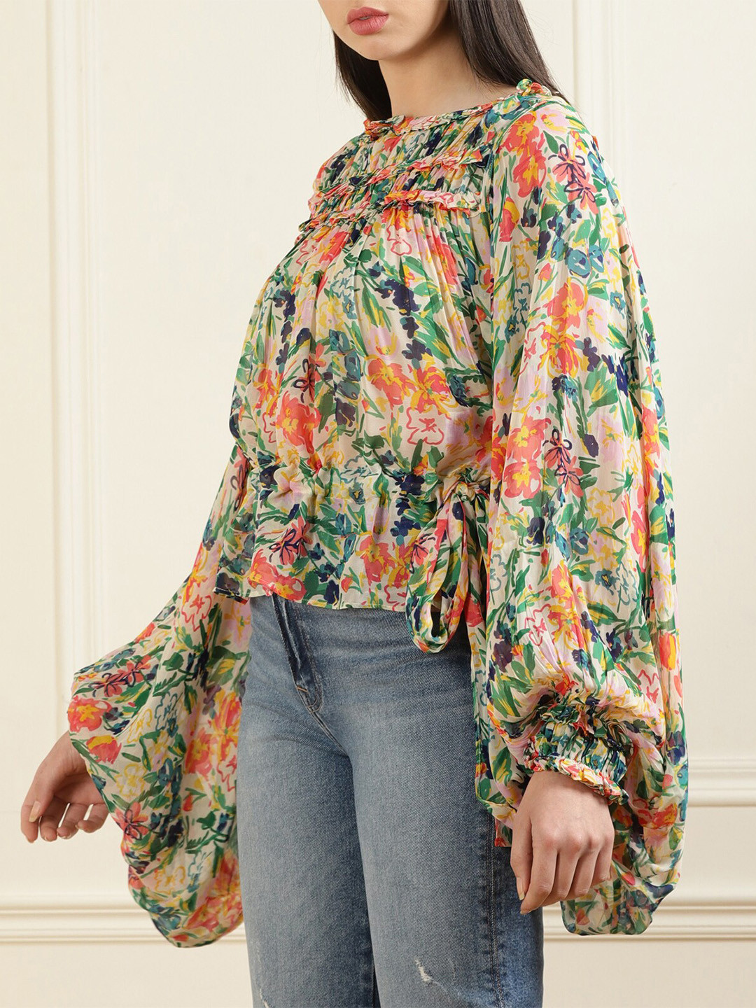 Buy Ted Baker Women White Floral Print Top Tops for Women 18108390