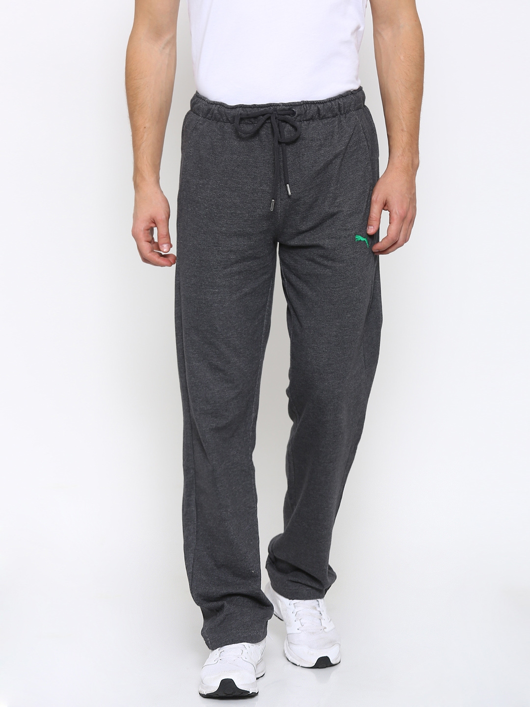 puma solid men's grey track pants