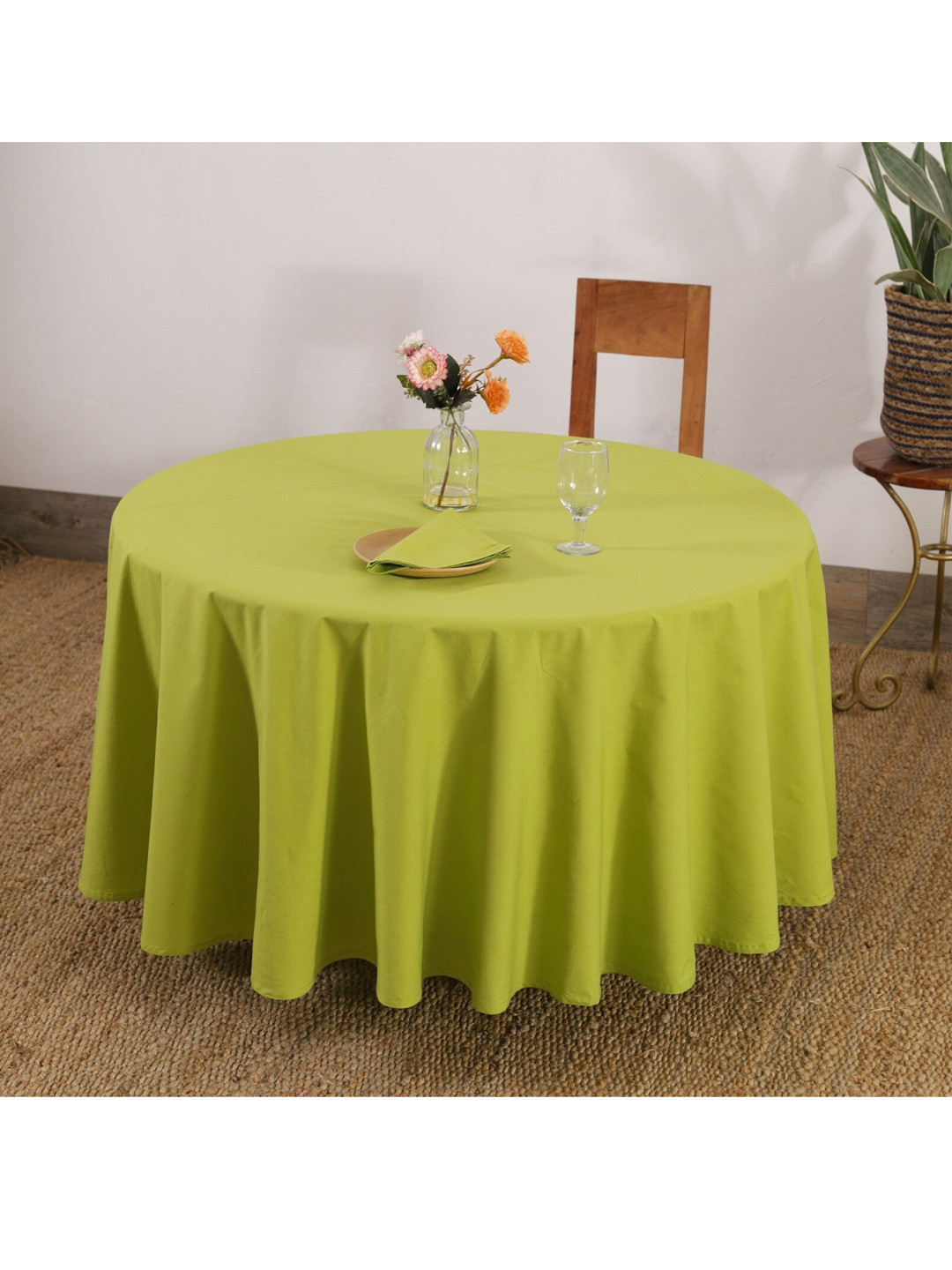 Buy HANDICRAFT PALACE Unisex Lime Green Table Covers Table Covers for