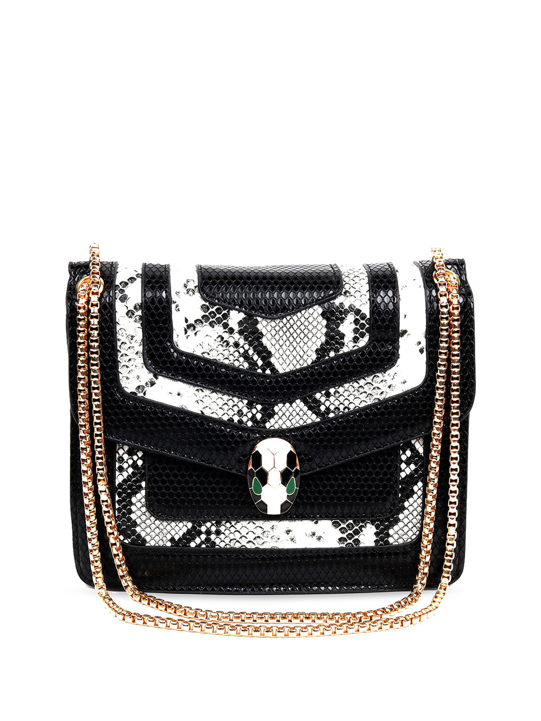 Buy ODETTE Women Black Textured Structured Sling Bag Handbags for
