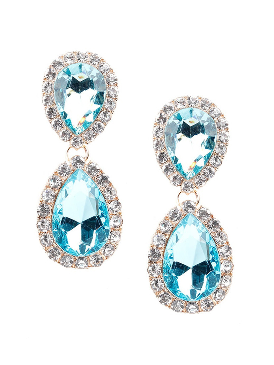 Buy ODETTE Blue Teardrop Shaped Drop Earrings Earrings for Women