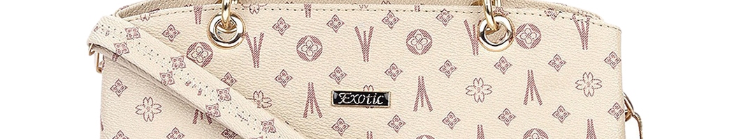 Buy Exotic White Geometric Printed PU Structured Handheld Bag With Cut ...